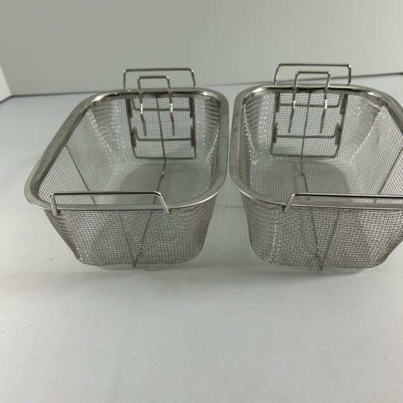 Lot 2 Fry Steamer Baskets Stainless Steel French Fries Potato Chips Strainer - Picture 4 of 8